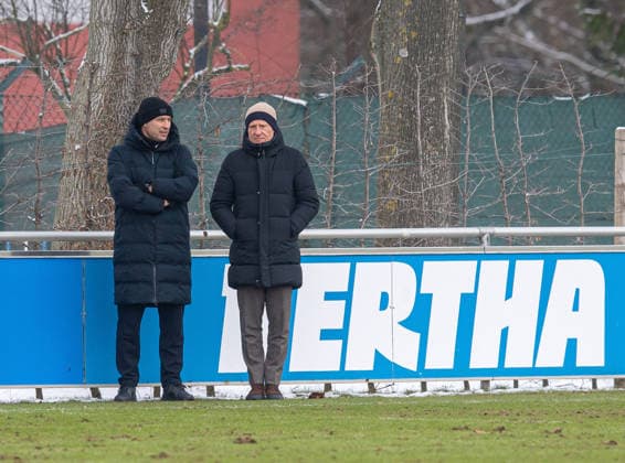 Football, Men, Season 2025 26, 2 Bundesliga, Hertha BSC, Training, f l Sports Director Benjamin Weber Hertha BSC , Managing Director Dr Peter Görlich Hertha BSC , 18 02 2026, Copyright: xSebastianxRäppold MatthiasxKochx