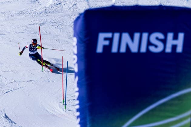 TOFANE, ITALY - FEBRUARY 18: Mikaela Shiffrin (United States of America) during the Alpine Skiing Women s Slalom at the Milano Cortina 2026 Olympics at Tofane Alpine Skiing Centre on day 12 of the Milano Cortina 2026 Olympics on February 18, 2026 in Tofane, Italy. Editorial use only. Italy Copyright: xSteffiexWunderlx