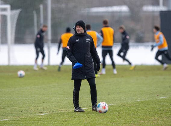 Soccer, Men, Season 2025 26, 2 Bundesliga, Hertha BSC, Training, Coach Stefan Leitl Hertha BSC , 18 02 2026, Copyright: xSebastianxRäppold MatthiasxKochx