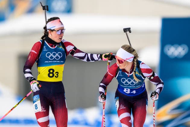 260218 Anna Andexer of Austria and Lisa Theresa Hauser of Austria compete in women s biathlon 4 x 6 km relay during day 12 of the 2026 Winter Olympics on February 18, 2026 in Anterselva. Photo: Mathias Bergeld BILDBYRAN kod MB MB1336 skidskytte biathlon skiskyting Olympic Games, Olympische Spiele, Olympia, OS olympics winter olympics os ol olympiska spel vinter-os olympiske leker milano cortina 2026 milan cortina 2026 milano cortina 2026 olympic games milano cortina 2026 winter olympic games milano cortina-os milano cortina-ol vinter-ol 12 bbeng relay stafett *** 260218 Anna Andexer of Austria and Lisa Theresa Hauser of Austria compete in women s biathlon 4 x 6 km relay during day 12 of the 2026 Winter Olympics on February 18, 2026 in Anterselva Photo Mathias Bergeld BILDBYRAN code MB MB1336 biathlon biathlon biathlon olympic games olympics olympics winter olympics os ol olympiska spel vinter os olympiske leker milano cortina 2026 milan cortina 2026 milano cortina 2026 olympic games milano cortina 2026 winter olympic games milano cortina os milano cortina ol vinter ol 12 bbeng relay relay  Copyright: MATHIASxBERGELD BB260218MB067