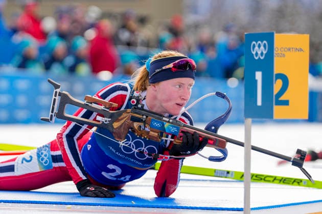 Winter Olympics in Milan Cortina 2026 Anterselva, Italy 20260218. Maren Hjelmeset Kirkeeide from Norway during the 4 x 6 km relay for women in biathlon at the Winter Olympics in Milan Cortina 2026. Photo: Heiko Junge NTB Anterselva Italy EDITORIAL USE ONLY. RESTRICTED USE FOR BETTING COMPANIES Ref:_SPOF3qK4HnlISM.jpg *** Winter Olympics in Milan Cortina 2026 Anterselva, Italy 20260218 Maren Hjelmeset Kirkeeide from Norway during the 4 x 6 km relay for women in biathlon at the Winter Olympics in Milan Cortina 2026 Photo Heiko Junge NTB Anterselva Italy EDITORIAL USE ONLY RESTRICTED USE FOR BETTING COMPANIES  Copyright: xHeikoxJungex xNTBx