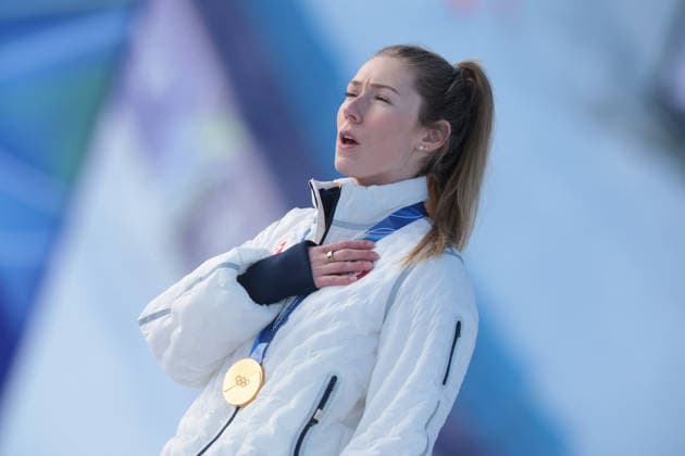 Gold medal for Mikaela Shiffrin (USA) during the Olympic Winter games, Winterspiele,Spiele, Summer games Milano-Cortina 2026, Alpine Skiing Women s Slalom - Run 2 on February 18, 2026 at Tofane Alpine Skiing Centre in Cortina D Ampezzo  Copyright: xLucianoxMariaxBisi IPAxSportx xipa-agency.netx xx IPA_71687259 IPA_Agency_IPA71687259