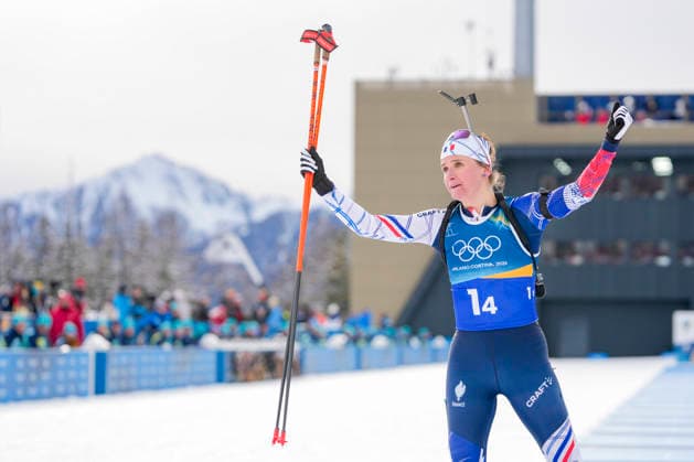 Winter Olympics in Milan Cortina 2026 Anterselva, Italy 20260218. Julia Simon from France cheers during the women s 4 x 6 km biathlon relay at the Milan Cortina 2026 Winter Olympics. Photo: Heiko Junge NTB Anterselva Italy EDITORIAL USE ONLY. RESTRICTED USE FOR BETTING COMPANIES Ref:_SPONwjsk-HaHXs.jpg *** Winter Olympics in Milan Cortina 2026 Anterselva, Italy 20260218 Julia Simon from France cheers during the women s 4 x 6 km biathlon relay at the Milan Cortina 2026 Winter Olympics Photo Heiko Junge NTB Anterselva Italy EDITORIAL USE ONLY RESTRICTED USE FOR BETTING COMPANIES  Copyright: xHeikoxJungex xNTBx