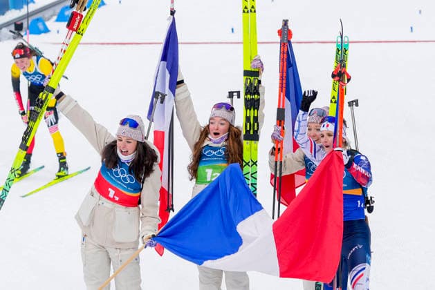 Winter Olympics in Milan Cortina 2026 Anterselva, Italy 20260218. Camille Bened, Lou Jeanmonnot, Oceane Michelon and Julia Simon from France during the women s 4 x 6 km relay in biathlon at the Winter Olympics in Milano Cortina 2026. Photo: Heiko Junge NTB Anterselva Italy EDITORIAL USE ONLY. RESTRICTED USE FOR BETTING COMPANIES Ref:_SPOxbq_bs0wxg0.jpg *** Winter Olympics in Milan Cortina 2026 Anterselva, Italy 20260218 Camille Bened, Lou Jeanmonnot, Oceane Michelon and Julia Simon from France during the women s 4 x 6 km relay in biathlon at the Winter Olympics in Milano Cortina 2026 Photo Heiko Junge NTB Anterselva Italy EDITORIAL USE ONLY RESTRICTED USE FOR BETTING COMPANIES  Copyright: xHeikoxJungex xNTBx