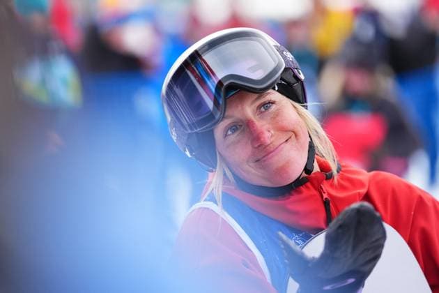 February 18, 2026, Livigno, Italy: Canada s Laurie Blouin reacts after her third run as she competes in women s snowboard slopestyle at the Milano Cortina 2026 Winter Olympic Games, Olympische Spiele, Olympia, OS in Livigno, Italy, Wednesday, Feb. 18, 2026. Canada News - February 18, 2026  - ZUMAc35_ 20260218_zaf_c35_045 Copyright: xSeanxKilpatrickx