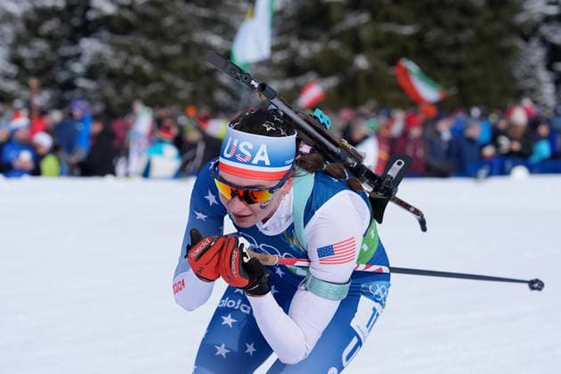 Usa™ s team during Biathlon Women s 4 x 6km Relay at Antholz-Anterselva Biathlon Arena at the Milano Cortina 2026 Winter Olympics, in Anterselva (Italy) February 18 , 2026 (Spada LaPresse)  Copyright: xSpada LaPressex