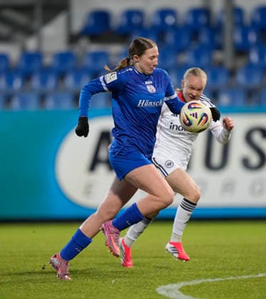 18 02 2026, Hänsch Arena, Meppen, GER, 2 Frauen Bundesliga SV Meppen vs Eintr Frankfurt II, Laura Bröring SV Meppen 6 DFL REGULATIONS PROHIBIT ANY USE OF PHOTOGRAPHS AS IMAGE SEQUENCES AND OR QUASI VIDEO Meppen Lower Saxony Germany Hänsch Arena