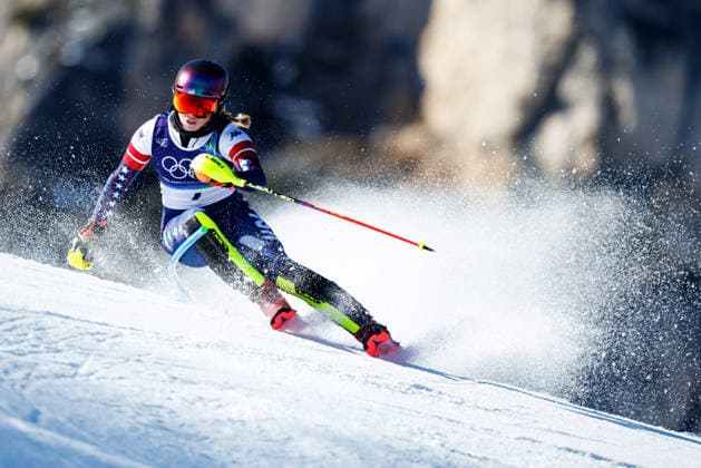 OLYMPICS - Winter Olympic Games, Olympische Spiele, Olympia, OS Milano Cortina 2026 CORTINA D AMPEZZO,ITALY,18.FEB.26 - OLYMPICS, ALPINE SKIING - Winter Olympic Games Milano Cortina 2026, slalom, women. Image shows Mikaela Shiffrin (USA).  GEPAxpictures xMaticxKlansek