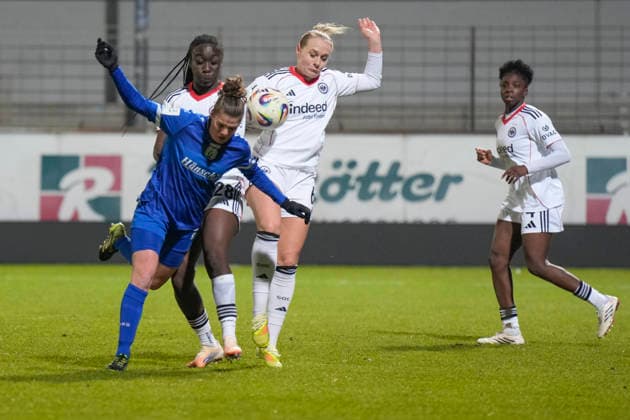 18 02 2026, Hänsch Arena, Meppen, GER, 2 Frauen Bundesliga SV Meppen vs Eintr Frankfurt II, Chantal Schouwstra SV Meppen 20 DFL REGULATIONS PROHIBIT ANY USE OF PHOTOGRAPHS AS IMAGE SEQUENCES AND OR QUASI VIDEO Meppen Lower Saxony Germany Hänsch Arena