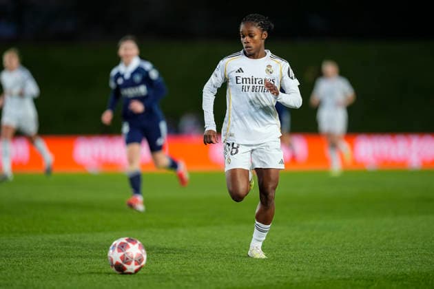 February 18, 2026, Valdebebas, Madrid, Spain: Linda Caicedo of Real Madrid CF in action during the UEFA Women s Champions League 2025 26 KO play-offs Second Leg match between Real Madrid C.F. and Paris FC at Alfredo Di Stefano on February 18, 2026 in Madrid, Spain. Real Madrid C.F. V Paris FC - UEFA Women s Champions League 2025 26 KO Play-Offs Second Leg  - ZUMAa181 20260218_zaa_a181_025 Copyright: xOscarxJ.xBarrosox