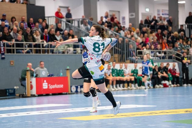 HSG Blomberg Lippe GER vs Frisch Auf Goeppingen GER , Handball, 1 Handball Bundesliga Women, 18 Matchday, 18 2 2026, Season 2025 2026, Blomberg Lea Neubrander Frisch Auf Goeppingen, 81 in goal Blomberg Sporthalle an der Ulmenallee Germany