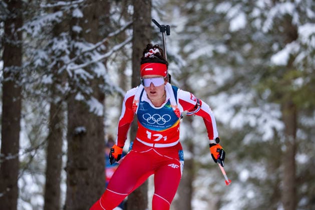 Antholz, Italien 18. Februar 2026: Biathlon Staffel 4 x 6 km Frauen - Olympia 2026 Im Bild: Anna Maka (POL) Anterselva Biathlon Arena *** Antholz, Italy February 18, 2026 Biathlon relay 4 x 6 km women Olympic Games 2026 In the picture Anna Maka POL Anterselva Biathlon Arena Copyright: xFotostandx xHettichx