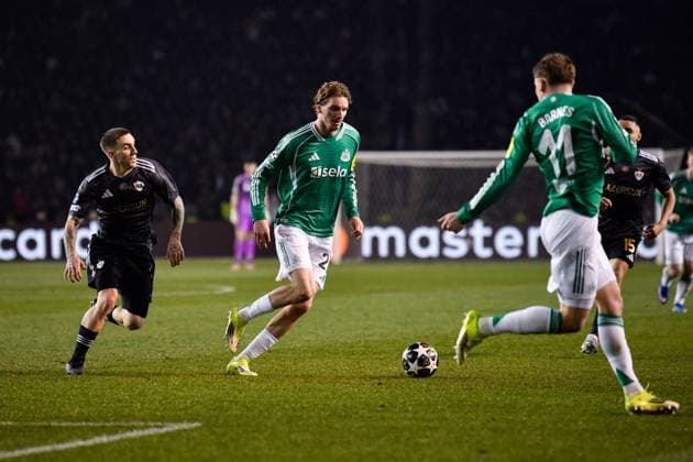 Nick Woltemade of Newcastle United Football Club runs with the ball Qarabag v Newcastle United, UEFA Champions League, Knockout Round Play-Offs, First Leg, Football, Tofig Bahramov Republican Stadium, Baku, Azerbaijan - 18 Feb 2026Baku Tofig Bahramov Republican Stadiu Azerbaijan EDITORIAL USE ONLY No use with unauthorised audio, video, data, fixture lists, club league logos or live services. Online in-match use limited to 120 images, no video emulation. No use in betting, games or single club league player publications.  Copyright: xElmirxKarimov Shutterstockx 16660416av