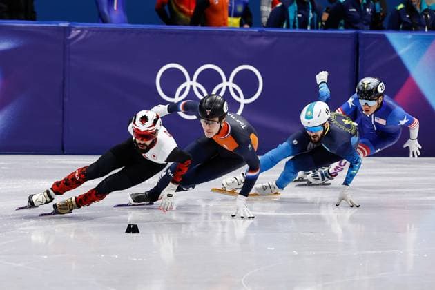 MILAN , 18-02-2026 , Milano Ice Skating Arena , Olympic Winter games, Winterspiele,Spiele, Summer games 2026 - Short Track 18-02 Men™s 500m Quarterfinals , Picture shows Teun Boer Olympic Winter Games 2026 - Short Track 18-02  x201712638x Copyright: