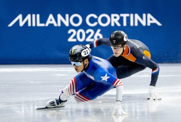 MILAN - Teun Boer during the 500-meter short track Speed skating, Eisschnelllauf quarterfinals at the Milan Ice Skating Area at the Milan Winter Olympics. SEM VAN DER WAL ANP xVIxANPxSportx xxANPxIVx 551114984 originalFilename: 551114984.jpg