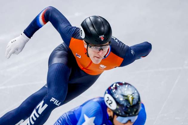 Teun Boer of the Netherlands Men s 500m Quarterfinals, Milano Cortina 2026 Winter Olympics: Day 12, Short Track Speed skating, Eisschnelllauf - Milano Cortina 2026 Winter Olympics: Day 12, Milano Speed Skating Stadium, February 18, 2026, Milan, Italy.
