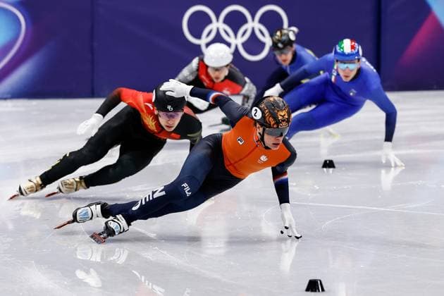 MILAN , 18-02-2026 , Milano Ice Skating Arena , Olympic Winter games, Winterspiele,Spiele, Summer games 2026 - Short Track 18-02 Men™s 500m Quarterfinals , Picture shows Jens van t Wout Olympic Winter Games 2026 - Short Track 18-02  x201712659x Copyright: