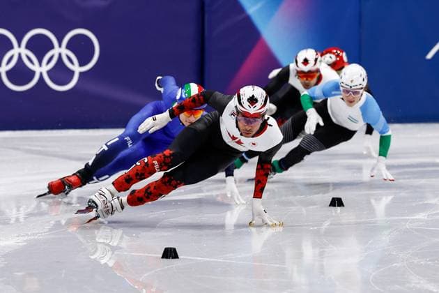 MILAN , 18-02-2026 , Milano Ice Skating Arena , Olympic Winter games, Winterspiele,Spiele, Summer games 2026 - Short Track 18-02 Men™s 500m Quarterfinals , Picture shows William Dandjinou Olympic Winter Games 2026 - Short Track 18-02  x201712675x Copyright: