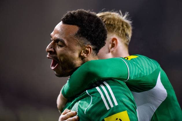 Jacob Murphy of Newcastle United Football Club celebrates his goal Qarabag v Newcastle United, UEFA Champions League, Knockout Round Play-Offs, First Leg, Football, Tofig Bahramov Republican Stadium, Baku, Azerbaijan - 18 Feb 2026Baku Tofig Bahramov Republican Stadiu Azerbaijan EDITORIAL USE ONLY No use with unauthorised audio, video, data, fixture lists, club league logos or live services. Online in-match use limited to 120 images, no video emulation. No use in betting, games or single club league player publications.  Copyright: xElmirxKarimov Shutterstockx 16660416ch