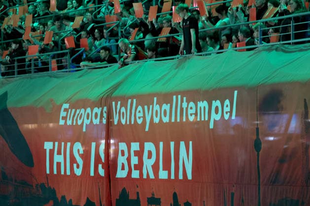 DEU, Champions League, BR Volleys vs Sicoma Monini Perugia, 18 02 2026, Max Schmeling Halle, Berlin, DEU, Champions League, BR Volleys vs Sicoma Monini Perugia, in the picture BR Volleys fans nordphotoxGmbHx xEngler nph00076