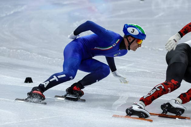 GIOCHI OLIMPICI - Olimpiadi Invernali Milano-Cortina 2026 - Short Track Speed skating, Eisschnelllauf Men s 500m Finals Pietro Sighel (ITA) during the Olympic Winter games, Winterspiele,Spiele, Summer games Milano-Cortina 2026, Short Track Speed Skating Men s 500m Finals on February 18, 2026 at Milano Ice Skating Arena in Milan, Italy Cortina D Ampezzo Italy  Copyright: xIPAxSport ABACAx