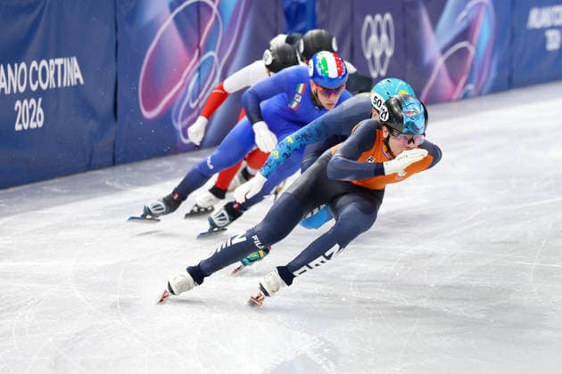 Winter Olympics - Speed skating, Eisschnelllauf Men s 500m van T WOUT Melle of Team Netherlands competes in the quarterfinals of the Short Track Speed Skating Men s 500m on day twelve of the Milano Cortina 2026 Winter Olympic Games, Olympische Spiele, Olympia, OS at Milano Ice Skating Arena on February 18, 2026 in Milan, Italy. Photo by Alexis Jumeau ABACAPRESS.COM Milan Italy  Copyright: xJumeauxAlexis ABACAx