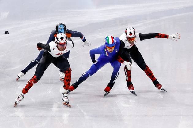 MILAN , 18-02-2026 , Milano Ice Skating Arena , Olympic Winter games, Winterspiele,Spiele, Summer games 2026 - Short Track 18-02 Men™s 500m Semifinals , Picture shows Olympic Winter Games 2026 - Short Track 18-02  x201713406x Copyright: