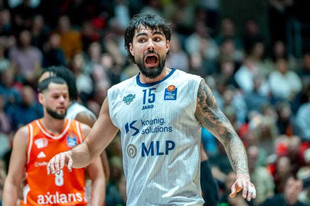 Chemnitz, Germany February 18, 2026 1 BBL 2025 2026 Niners Chemnitz vs MLP Academics Heidelberg In the picture Marcel Keßen MLP Copyright: xFotostandx xNachtigallx