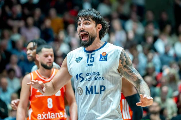 Chemnitz, Germany February 18, 2026 1 BBL 2025 2026 Niners Chemnitz vs MLP Academics Heidelberg In the picture Marcel Keßen MLP Copyright: xFotostandx xNachtigallx