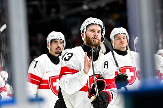 18 02 2026, Milano, Rho Ice hockey, Eishockey Arena, Winter Olympics: Finland - Switzerland (Ice Hockey), Andrea Glauser of Switzerland Milano Rho Ice Hockey Arena Lombardy Italy *** 18 02 2026, Milano, Rho Ice Hockey Arena, Winter Olympics Finland Switzerland Ice Hockey , Andrea Glauser of Switzerland Milano Rho Ice Hockey Arena Lombardy Italy Copyright: xJustPictures.ch AndreaxBrancax jp-en-AnBr-AB-AAB_711118022026