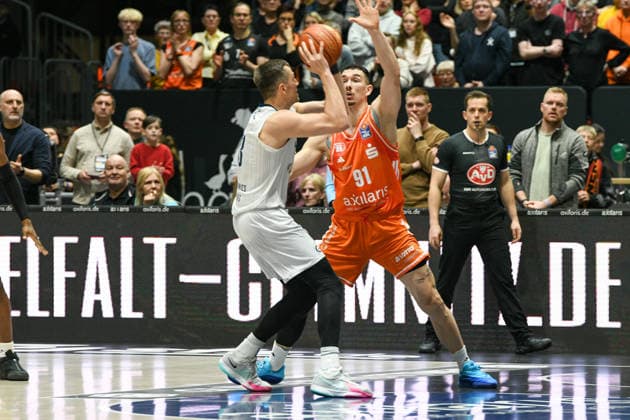 easyCredit Basketball Bundesliga, Matchday 21, Niners Chemnitz MLP Academics Heidelberg 18 02 2026 from 20 Copyright: xEHLxMedia MichelxKöhlerx 20261802-Niners-Heidelberg_007