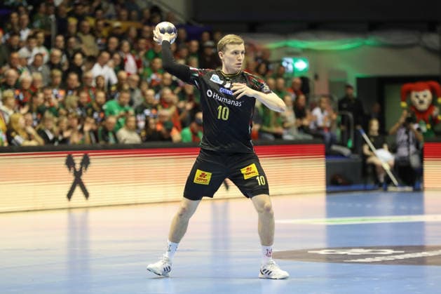 18 02 2026, xgox, Handball, EHF Champions League, SC Magdeburg GOG Handbold v l Gisli Thorgeir Kristjansson Magdeburg, 10 Magdeburg