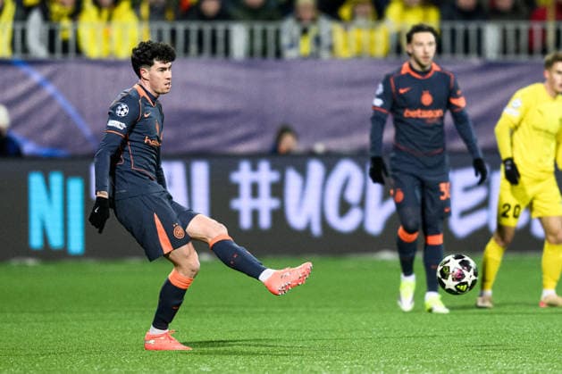 260218 Alessandro Bastoni of Inter during the UEFA Champions League football match between Bodo Glimt and Inter on February 18, 2026 in Bodo Photo Marius Simensen BILDBYRAN COP 238 MM0055 bbeng football fotball fotboll soccer uefa champions league mesterligaen bodo glimt inter fc internazionale milano  Copyright: MARIUSxSIMENSEN BB260218ZG127