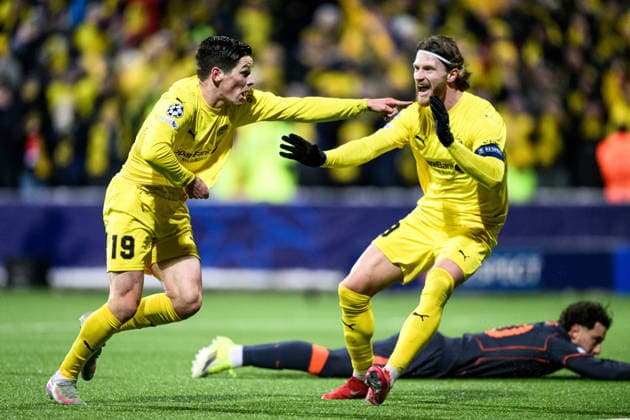 260218 Sondre Brunstad Fet of Bodo Glimt celebrates after 1 0 during the UEFA Champions League football match between Bodo Glimt and Inter on February 18, 2026 in Bodo Photo Marius Simensen BILDBYRAN COP 238 MM0055 bbeng football fotball fotboll soccer uefa champions league mesterligaen bodo glimt inter fc internazionale milano jubel  Copyright: MARIUSxSIMENSEN BB260218ZK138