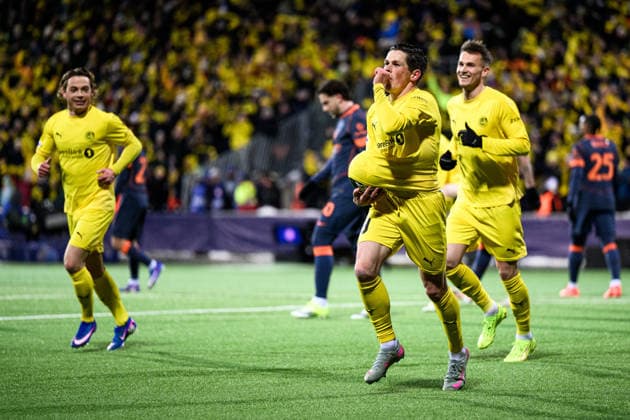 260218 Sondre Brunstad Fet of Bodo Glimt scores the 1 0 goal during the UEFA Champions League football match between Bodo Glimt and Inter on February 18, 2026 in Bodo Photo Marius Simensen BILDBYRAN COP 238 MM0055 bbeng football fotball fotboll soccer uefa champions league mesterligaen bodo glimt inter fc internazionale milano  Copyright: MARIUSxSIMENSEN BB260218ZX142