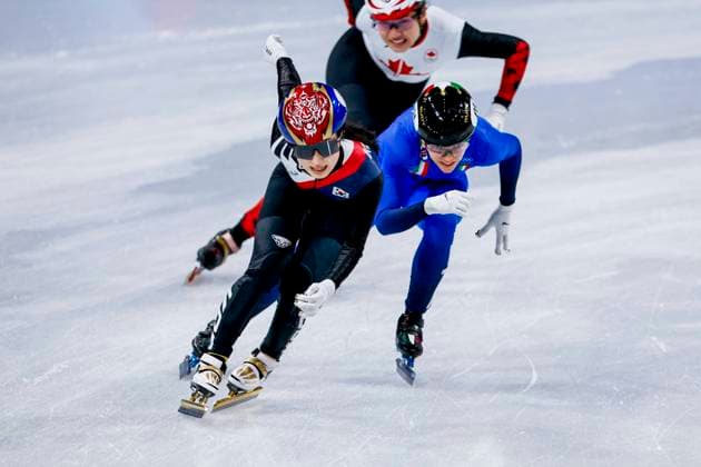 Gilli Kim of Republic of Korea and Arianna Fontana of Italy Women s 3000m Relay Finals, Milano Cortina 2026 Winter Olympics: Day 12, Short Track Speed skating, Eisschnelllauf - Milano Cortina 2026 Winter Olympics: Day 12, Milano Speed Skating Stadium, February 18, 2026, Milan, Italy.