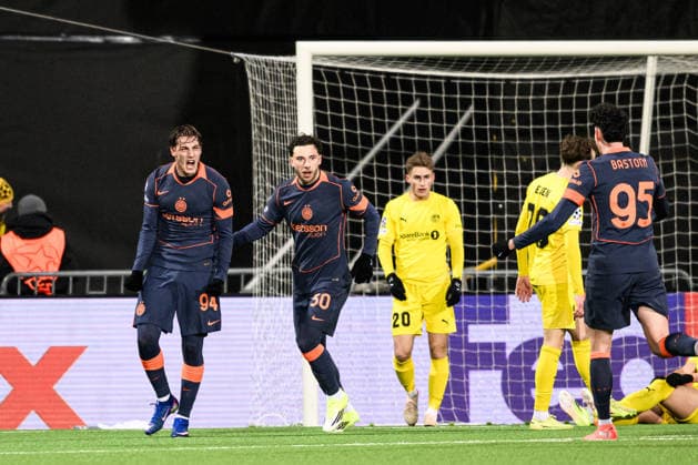 260218 Pio Esposito of Inter celebrates after 1 1 during the UEFA Champions League football match between Bodo Glimt and Inter on February 18, 2026 in Bodo Photo Marius Simensen BILDBYRAN COP 238 MM0055 bbeng football fotball fotboll soccer uefa champions league mesterligaen bodo glimt inter fc internazionale milano jubel  Copyright: MARIUSxSIMENSEN BB260218ZP103