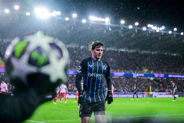 Club Brugge v Atletico de Madrid - UEFA Champions League BRUGGE, BELGIUM - FEBRUARY 18 : Tzolis Christos forward of Club Brugge in action during the UEFA Champions League 2025 26 knockout phase play-off match first leg between Club Brugge and Atletico de Madrid on February 18, 2026 in Brugge, Belgium, 18 02 2026 Brugge Belgium  Copyright: xJanxDexMeuleneirx