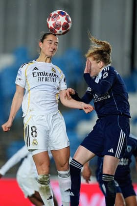 February 18, 2026, Valdebebas, Madrid, Spain: Sara Dabritz of Real Madrid in action during the UEFA Women s Champions League 2025 26 KO play-offs Second Leg match between Real Madrid C.F. and Paris FC at Alfredo Di Stefano on February 18, 2026 in Madrid, Spain. Valdebebas Spain - ZUMAa181 20260218_zaa_a181_097 Copyright: xDennisxAgyemanx