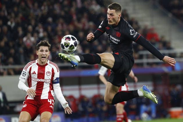 UEFA Champions League - Olympiacos FC vs Bayer 04 Leverkusen - Patrik Schick of Bayer 04 Leverkusen in action during the UEFA Champions League Play-Offs 1st leg soccer match between Olympiacos FC and Bayer 04 Leverkusen in Georgios Karaiskakis Stadium, Piraeus, Greece, on 18 February 2026. IMAGO ONE INCH PRODUCTIONS PIRAEUS GREECE Copyright: xONExINCHxPRODUCTIONSx 6859862