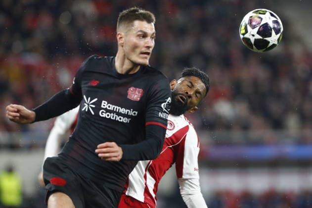 UEFA Champions League - Olympiacos FC vs Bayer 04 Leverkusen - Patrik Schick of Bayer 04 Leverkusen in action during the UEFA Champions League Play-Offs 1st leg soccer match between Olympiacos FC and Bayer 04 Leverkusen in Georgios Karaiskakis Stadium, Piraeus, Greece, on 18 February 2026. IMAGO ONE INCH PRODUCTIONS PIRAEUS GREECE Copyright: xONExINCHxPRODUCTIONSx 6859867