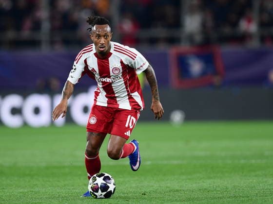 UEFA Champions League - Olympiacos FC vs Bayer 04 Leverkusen - Gelson Martins of Olympiacos FC in action during the UEFA Champions League Play-Offs 1st leg soccer match between Olympiacos FC and Bayer 04 Leverkusen in Georgios Karaiskakis Stadium, Piraeus, Greece, on 18 February 2026. IMAGO ONE INCH PRODUCTIONS PIRAEUS GREECE Copyright: xONExINCHxPRODUCTIONSx 6859878