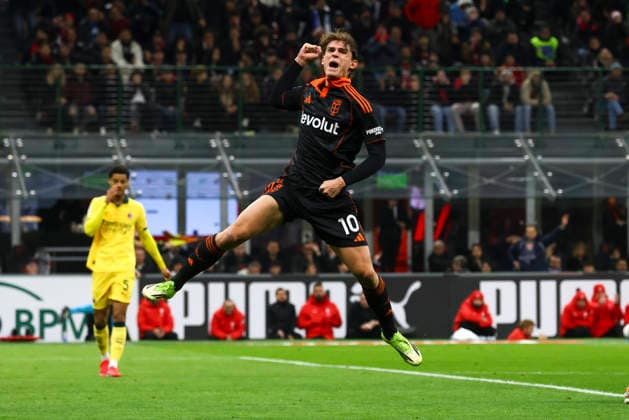 AC Milan V Como - Serie A Nico Paz celebrates the goal during the Serie A match between AC Milan and Como in Milano, Italy, on February 18, 2026, at Giuseppe Meazza stadium Milano Milano Italy  Copyright: xMairoxCinquettix originalFilename:cinquetti-acmilanv260218_np49e.jpg