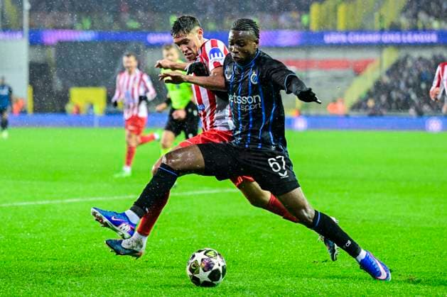 Club Brugge v Atletico de Madrid - UEFA Champions League BRUGGE, BELGIUM - FEBRUARY 18 : Diakhon Mamadou forward of Club Brugge in action during the UEFA Champions League 2025 26 knockout phase play-off match first leg between Club Brugge and Atletico de Madrid on February 18, 2026 in Brugge, Belgium, 18 02 2026 Brugge Belgium  Copyright: xJanxDexMeuleneirx