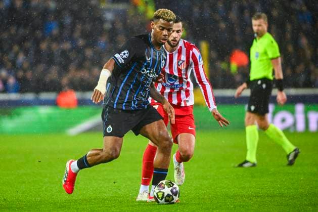Club Brugge v Atletico de Madrid - UEFA Champions League BRUGGE, BELGIUM - FEBRUARY 18 : Onyedika Nwadike Raphael midfielder of Club Brugge in action during the UEFA Champions League 2025 26 knockout phase play-off match first leg between Club Brugge and Atletico de Madrid on February 18, 2026 in Brugge, Belgium, 18 02 2026 Brugge Belgium  Copyright: xVincentxKalutx