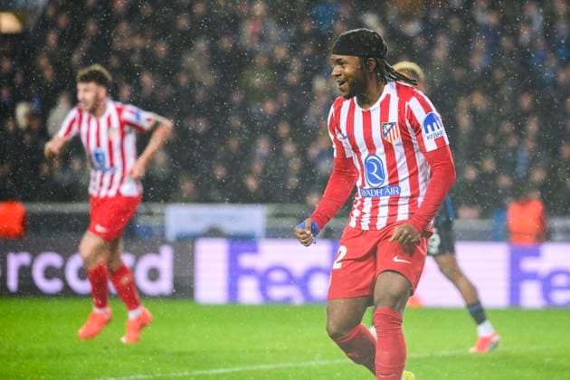 Club Brugge v Atletico de Madrid - UEFA Champions League BRUGGE, BELGIUM - FEBRUARY 18 : Lookman Ademola of Atletico Madrid celebrating scoring a goal during the UEFA Champions League 2025 26 knockout phase play-off match first leg between Club Brugge and Atletico de Madrid on February 18, 2026 in Brugge, Belgium, 18 02 2026 Brugge Belgium  Copyright: xVincentxKalutx