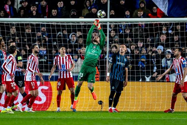 Atletico de Madrid goalkeeper Jan Oblak, during the match Club Brugge KV vs Atletico de Madrid at the Jan Breydelstadion for the Champions League KO play offs 1st leg season 2025 2026 in BRUGGE, Belgium on 18 february 2026 Photo by Stefan Koops EYE4IMAGES DeFodi Images