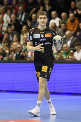 18 02 2026, xgox, Handball, EHF Champions League, SC Magdeburg GOG Handbold v l Manuel Zehnder Magdeburg, 8 Magdeburg
