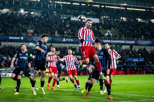 Atletico de Madrid forwarder Antoine Griezmann, during the match Club Brugge KV vs Atletico de Madrid at the Jan Breydelstadion for the Champions League KO play offs 1st leg season 2025 2026 in BRUGGE, Belgium on 18 february 2026 Photo by Stefan Koops EYE4IMAGES DeFodi Images