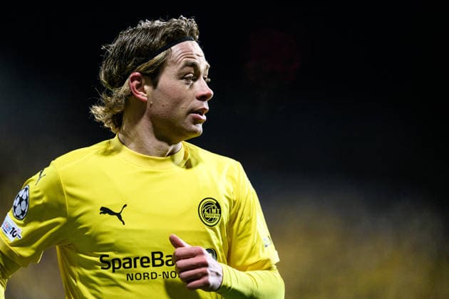 260218 Patrick Berg of Bodo Glimt during the UEFA Champions League football match between Bodo Glimt and Inter on February 18, 2026 in Bodo Photo Marius Simensen BILDBYRAN COP 238 MM0055 bbeng football fotball fotboll soccer uefa champions league mesterligaen bodo glimt inter fc internazionale milano  Copyright: MARIUSxSIMENSEN BB260218ZM143